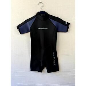 Neosport Shorty Wetsuit Boys 8 Black Graphic Short Sleeve 2mm Back Zip Swim